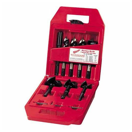 Milwaukee Tool MilwaukeeÂ® 7-Piece Plumber's Selfeed High-Speed Steel Wood Boring Bit Set 49-22-0065